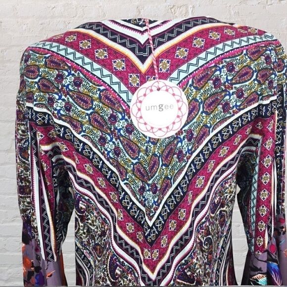 NWT Umgee Purple Floral Paisley Boho Kimono - Picture 8 of 11